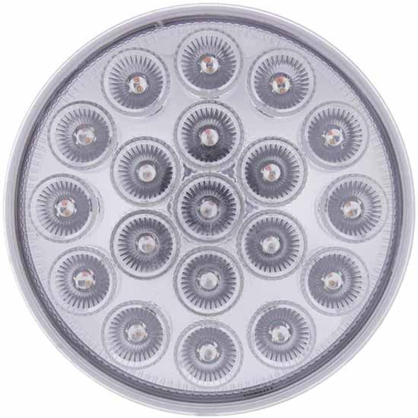 4 Inch 19 Diode Double Fury Dual Color Round Combination Tail Light - Amber to Red LED / Clear Lens 4 Inch 19 Diode Double Fury Dual Color Round Combination Tail Light - Amber to Red LED / Clear Lens