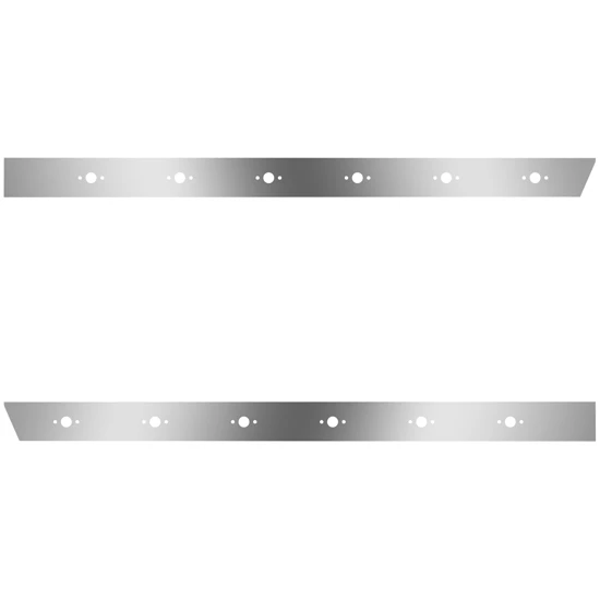 3 Inch Wide Stainless Steel Cowl Panels W/ 12 P3 LEDs For Peterbilt 379