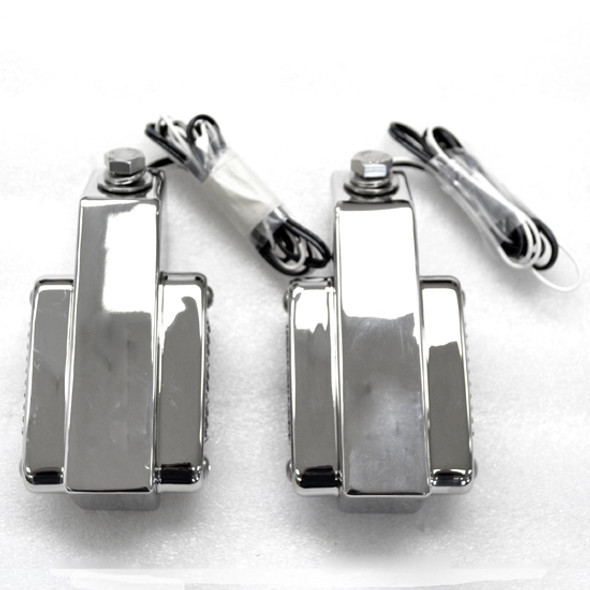 Stainless Steel Angled Light Brackets W/ LED Amber & Red Stainless Steel Angled Light Brackets W/ LED Amber & Red