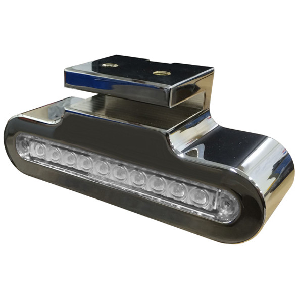 Chrome-Plated Aluminum Light Bracket W/ Red LED & Clear Lens Chrome-Plated Aluminum Light Bracket W/ Red LED & Clear Lens