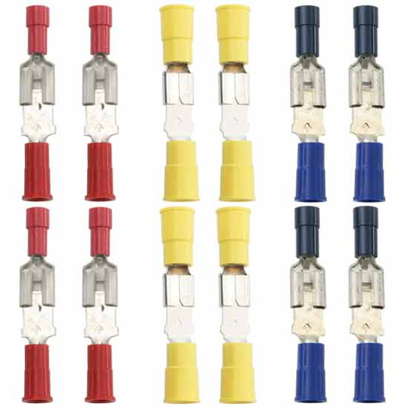 Quick Blade Connectors - 22-18G Red, 16-14G Blue & 12-10G Yellow - 4 Pieces Each Quick Blade Connectors - 22-18G Red, 16-14G Blue & 12-10G Yellow - 4 Pieces Each