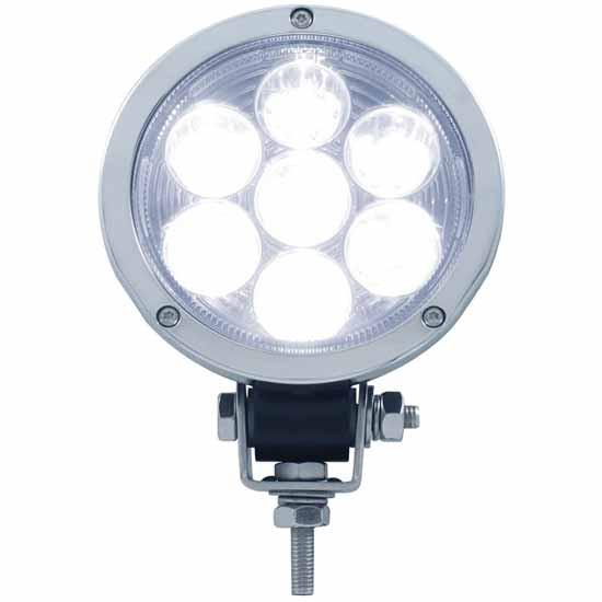 5 Inch 7 White LED Driving Light W/ Black Housing & Clear Lens
