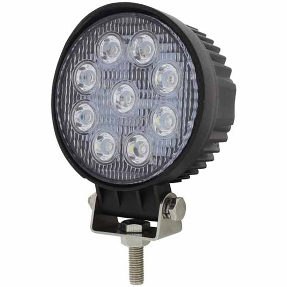 9 Diode Round LED Work Light W/ Clear Lens W/ Black Housing 9 Diode Round LED Work Light W/ Clear Lens W/ Black Housing