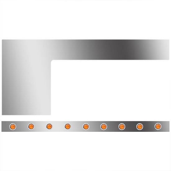 3 Inch Stainless Steel Cab-Cowl Panels W/ 18 - 3/4 Inch Amber/Amber LEDs For Peterbilt 379