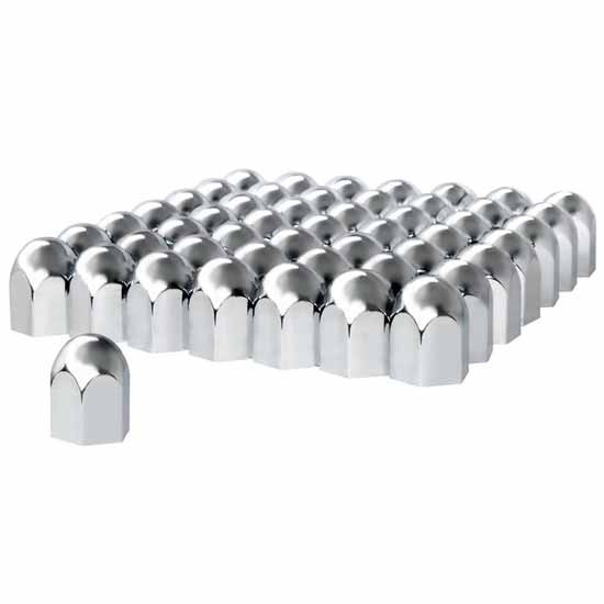1.5 X 2.25 Inch Chrome Plastic Standard Push-On Nut Cover - 60 Pack