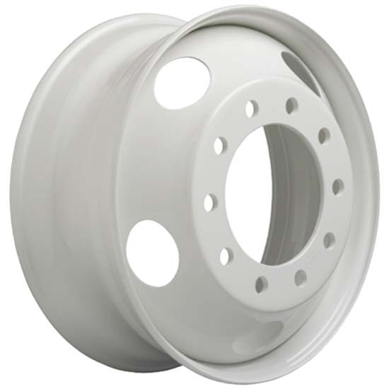 Hub Pilot Steel Wheel With 5 Hand Holes And Powder-Coated White