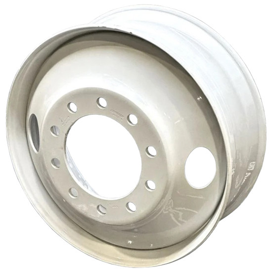 Accuride Hub Pilot Wheel 24.5 x 8.25 White Tubeless Steel - 2 Hand Holes, 10 Bolt Hole