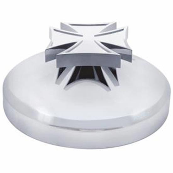 8 Inch Chrome Rear Hubcap W/ Iron Cross Spinner Hubcap