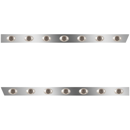 3 Inch Stainless Steel Standard Cab Panels W/ 14 P3 Amber/Smoked LEDs For Peterbilt 378, 379, 388, 389