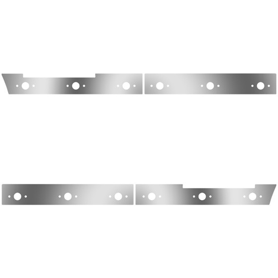 Stainless Steel Side Fairing Panels W/ 58 Inch Front, 24 P1 Light Holes For Volvo VNL 630/670 Gen II
