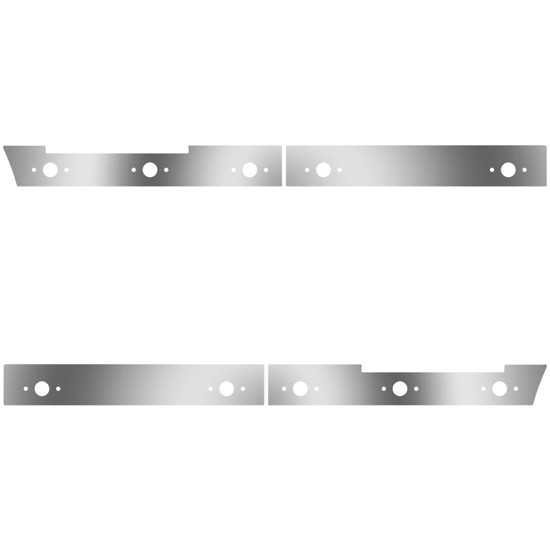 Stainless Steel Side Fairing Panels W/ 58 Inch Front, 20 P1 Light Holes For Volvo VNL 430 Gen II