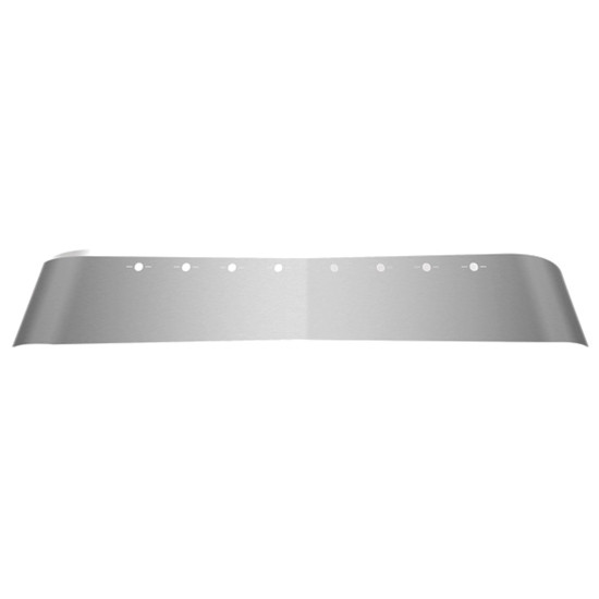 17 Inch Stainless Steel 2 Piece Gangster Style Drop Visor W/ 8 Slotted Light Holes For Volvo VNL Gen II