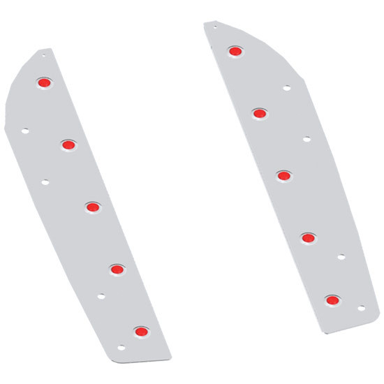 Stainless Steel Blank Rear Side Fairing End Covers W/ 10 - 3/4 Inch Light Holes For Western Star 5700XE