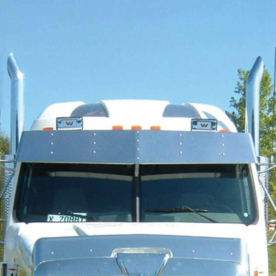 13.5 Inch Stainless Steel 2 Piece Drop Visor For Western Star 4964EX Constellation
