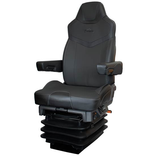 Seats Inc. Pinnacle Air Seat W/ High Back, STD Base, Armrest, Heated - DuraLeather Black