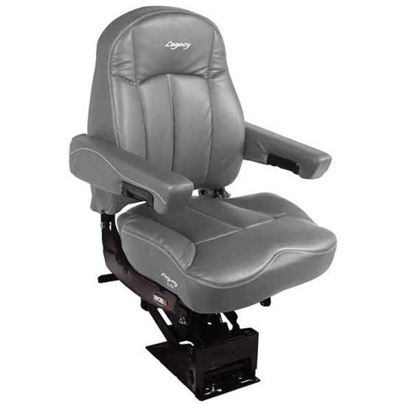 Seats Inc. Legacy Silver Seat W/ Mid Back, STD Base, Armrests, Heated - DuraLeather Gray Seats Inc. Legacy Silver Seat W/ Mid Back, STD Base, Armrests, Heated - DuraLeather Gray
