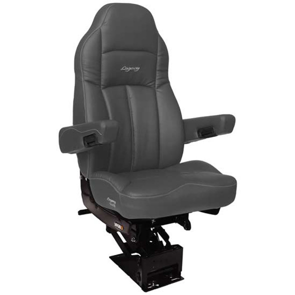 Seats Inc. Legacy Silver Seat W/ High Back, STD Base, Armrests - DuraLeather Gray Seats Inc. Legacy Silver Seat W/ High Back, STD Base, Armrests - DuraLeather Gray