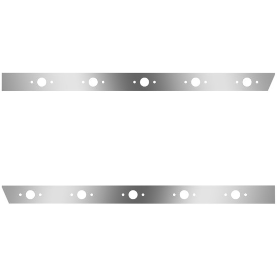 3 Inch Stainless Steel Extended Cab Panels W/ 10 P1 Light Holes For Peterbilt 388, 389 123 BBC