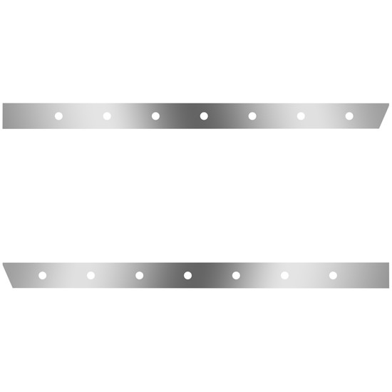 3 Inch Stainless Steel Extended Cab Panels W/ 14 - 3/4 Inch Light Holes For Peterbilt 388, 389 123 BBC