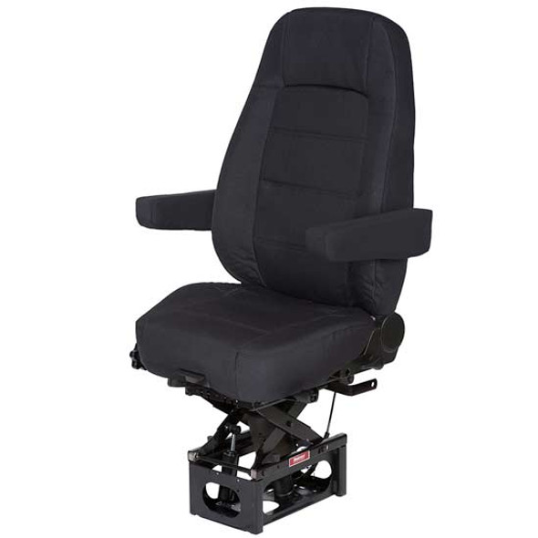 Bostrom Patriot Series 914 High Back Truck Seat in Black Ultra-Leather with Dual Arms -  Black Cordura Cloth Bostrom Patriot Series 914 High Back Truck Seat in Black Ultra-Leather with Dual Arms -  Black Cordura Cloth