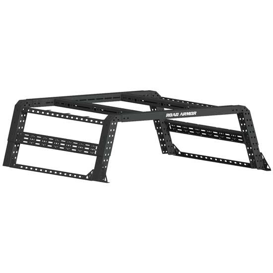 Road Armor Treck Overland PKG For 5FT Bed Rack System - Bracket Kit & Rail Included - Textured Black For Nissan Frontier