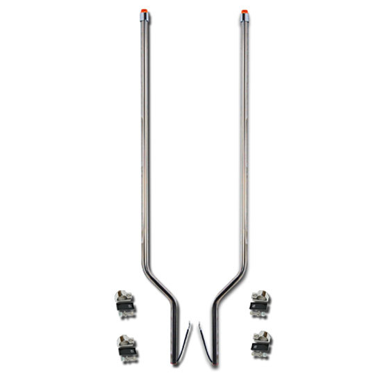 Bores 304 SS LED Bumper Guides - 48 Inch W/ 4 Inch Offset For Freightliner, Ford & Sterling
