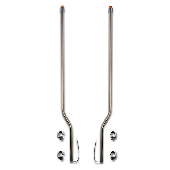 Bores 304 SS LED Bumper Guides - 51 Inch W/ 2.5 Inch Offset For International, Kenworth, Mack & Western Star