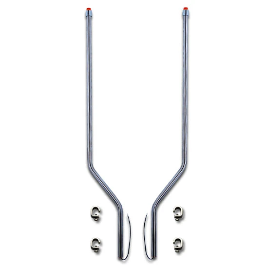 Bores SS LED Bumper Guides - 48 Inch W/ 6 Inch Offset For Peterbilt, Western Star, Mack, International & Sterling W/ Steel Bumpers