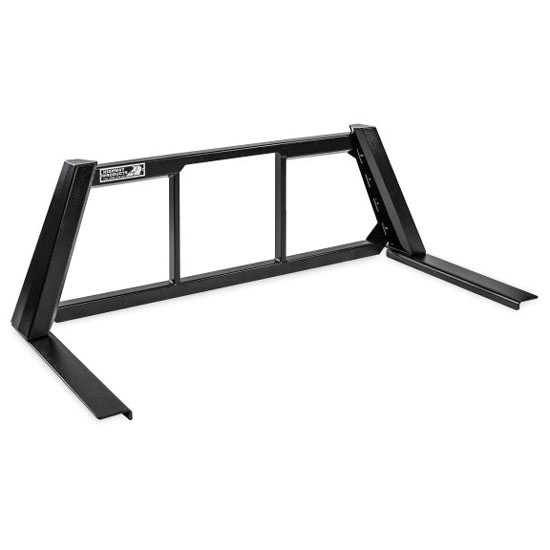 Size 2 Smooth Black Aluminum Open-Post Cab Rack W/ Window For Ram, Ford, Toyota, GMC, Nissan