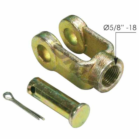 TPHD Clevis Kit With Straight, 5/8in-18 Threads, 1/2in Pin,