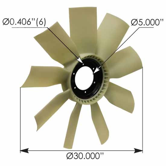 BESTfit 30 Inch Fan Blade, 9 Blade, 5 Inch Pilot Hole Replaces 05-17926-500, 0517926500