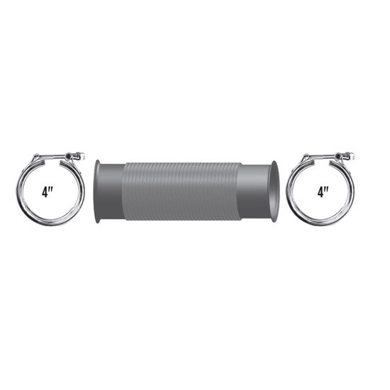 BESTfit 4 X 15.5 Inch DPF Flex Connector W/ Flange For Freightliner Cascadia, Columbia & Coronado