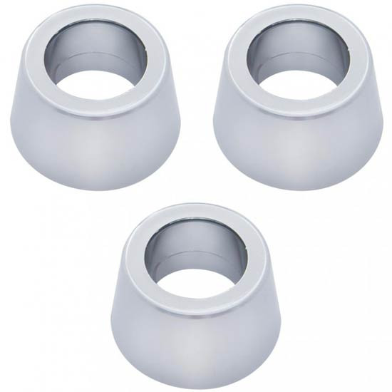 Chrome Round Turn Signal Covers - Pack Of 3 For Peterbilt 359