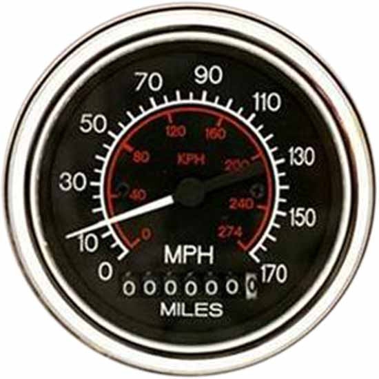 Isspro 3.375 Inch Chrome Electric Speedometer 170 MPH