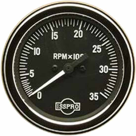 3.375 Inch Chrome Mechanical Tachometer Gauge 0-3500 RPM, By Isspro