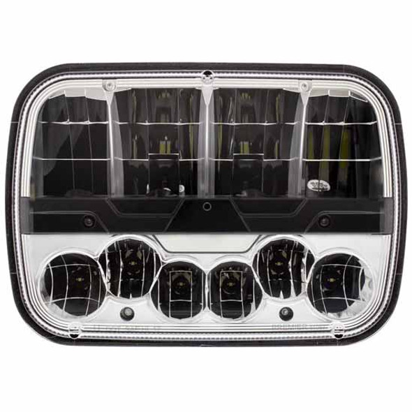 5 X 7 Inch High Power LED Headlight With Poly Lens, Housing - 600 Lumen Low Beam 1100 Lumen High Beam 5 X 7 Inch High Power LED Headlight With Poly Lens, Housing - 600 Lumen Low Beam 1100 Lumen High Beam