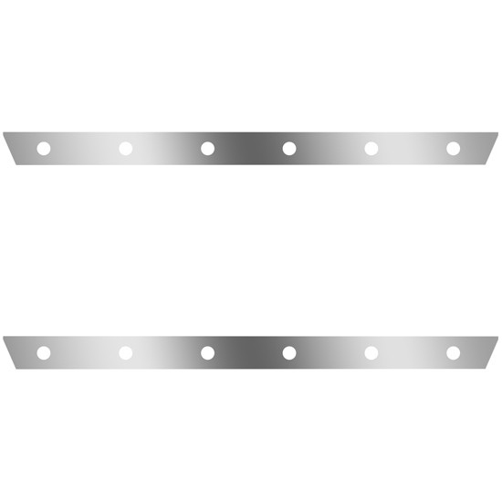 2.5 Inch Stainless Steel Cab Panels W/ 12 - 3/4 Inch Light Holes For Peterbilt 386 W/ Cab-Mount Exhaust