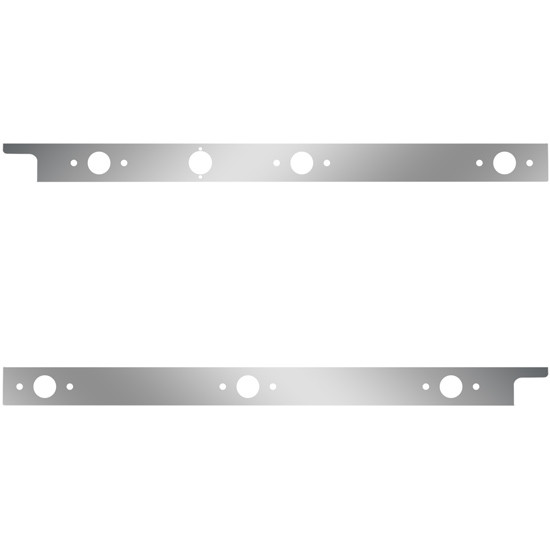 Stainless Steel Cab Panels W/ 6 P1 Light Holes, Block Heater Plug For Peterbilt 567, 579 Day Cab W/ Cab-Mount Exhaust