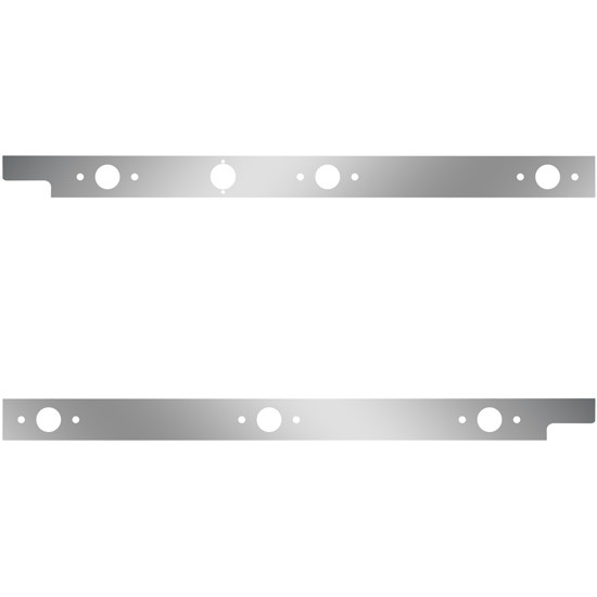 4 Inch Stainless Steel Cab Panels W/ 6 P1 Light Holes, Block Heater Plug For Peterbilt 567 SFA