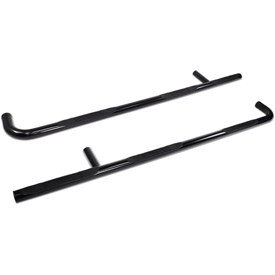 Go Rhino 6000 Series Black Steel Wheel To Wheel Side Steps W/ 3 Slip Resistant Pads For Ford F-150 W/ 4 Doors, Crew Cab, & 5 Ft. 7 In. Bed