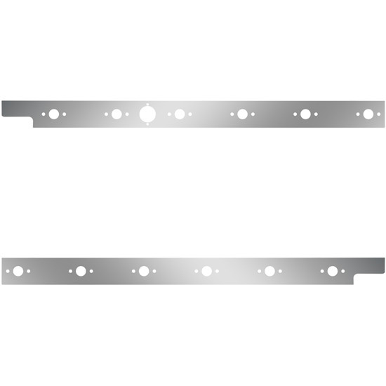 Stainless Steel Cab Panels W/ 12 P3 Light Holes, Block Heater Plug For Peterbilt 567 SFA 121 BBC