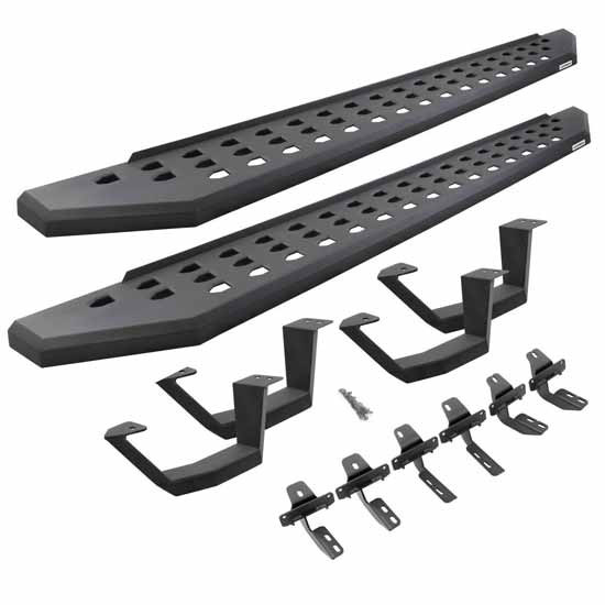 Go Rhino Black RB20 Running Board / Drop Steps Complete Set W/ Mounting Brackets For Toyota 4Runner SR5 Sport Utility