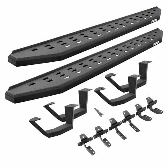 Go Rhino Black Steel RB20 Running Boards W/ Drop Steps For Toyota 4Runner SR5 Sport Utility W/ 4 Doors