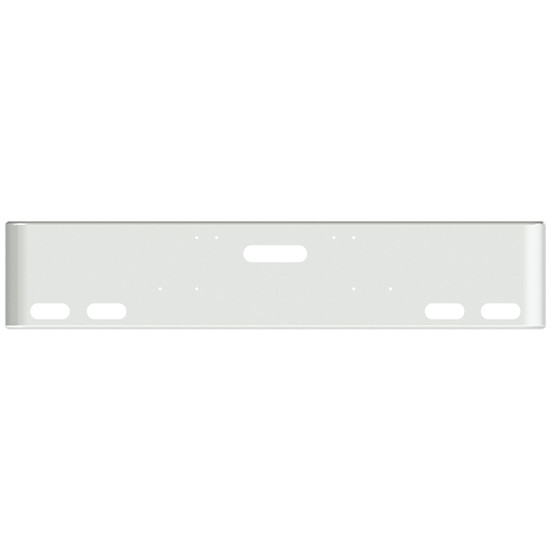 Chrome 12 Inch Texas Rolled End Bumper W/ Center Tow & Mounting Holes W/ 4 Oval Cutouts For Freightliner 120, 132