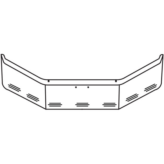 16 Inch Chrome Wrap Around Bumper W/ 7 Slotted Light Holes For Freightliner M2-106