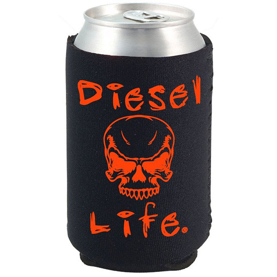 Diesel Life Black & Orange Can Koozie