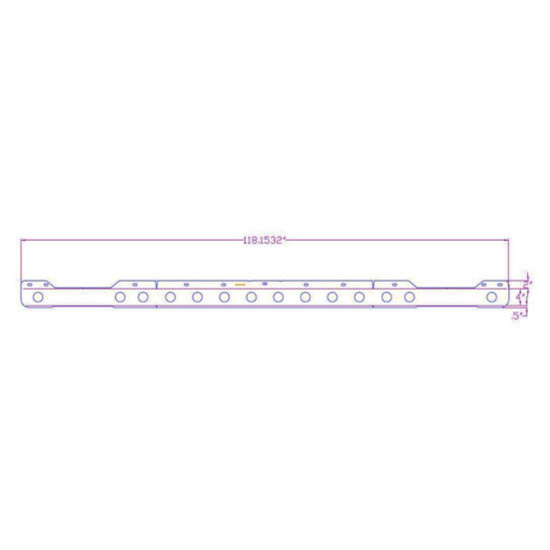 Stainless Steel 4 Inch EK Bumper Spoiler W/ 14 Round Light Holes For International 9400 1996-Older