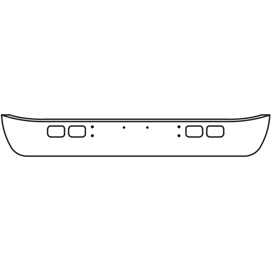 Black Powder Coated 10 Inch Bumper For International 4000, 7000 & 8000 Series W/ 4 Mount Hole Pattern