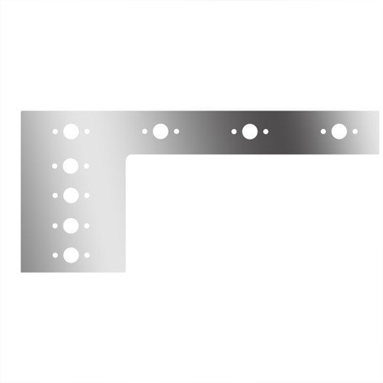 6.5 Inch S.S. 1-Piece Cab/Cowl Panels W/ 16 P1 Light Holes For Peterbilt 378, 379