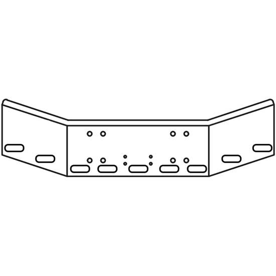 VC 20 Inch Chrome Bumper W/ Boxed Ends, Mounting, External Bolt On Tow Hitch & 9 Oval Light Holes For Kenworth T800